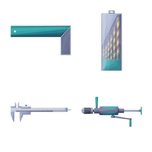 建筑和工具标志的孤立物体集图片下载