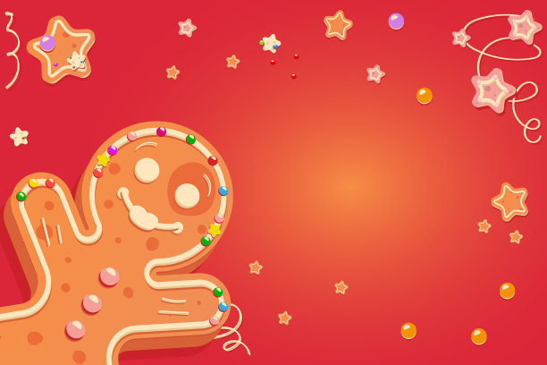 有饼干、糖果和姜饼的圣诞贺卡图片下载