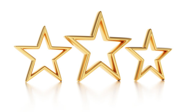 三个金色的星星图片下载
