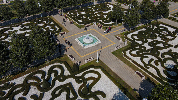 空中园林、迷宫园林、城市中央公园、广场和观赏性水池、公园和园林图片下载