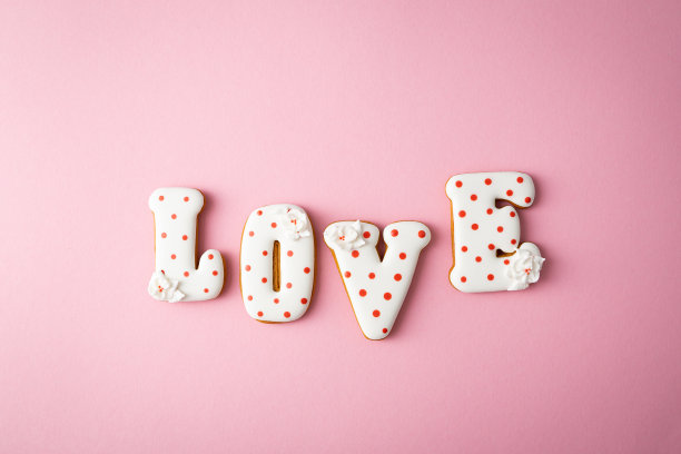 情人节概念贺卡姜饼爱饼干图片下载
