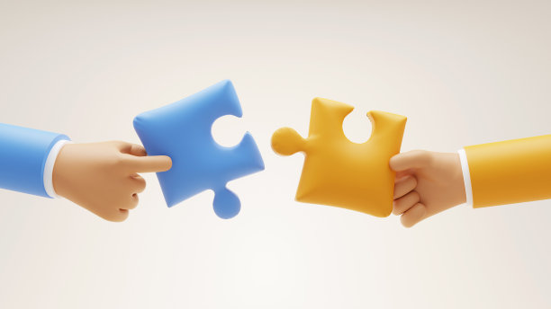 双手商业拼图片的3D渲染图片下载