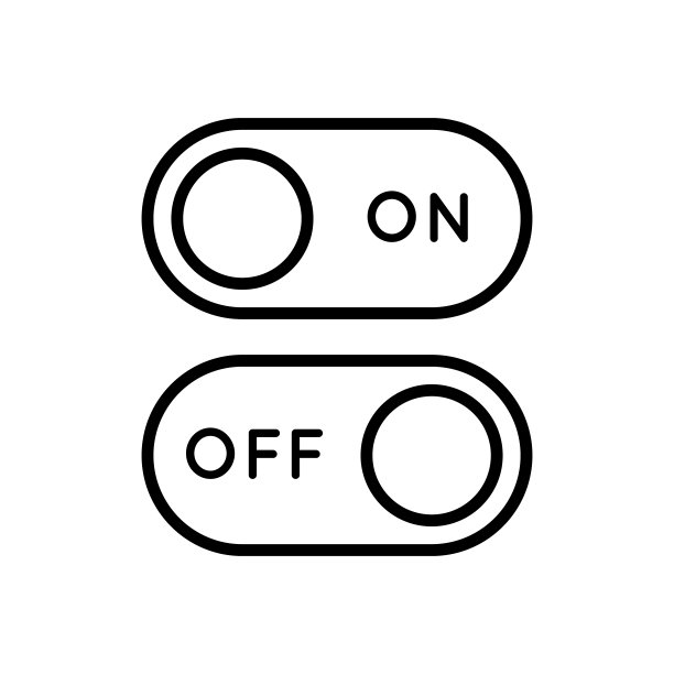 线图标按钮在简单的风格上关闭。矢量符号在一个简单的风格孤立在一个白色背景。原始尺寸64x64像素。图片下载