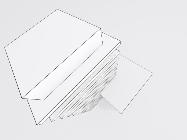 轮廓线框架模型的抽象建筑外部，三维图片下载