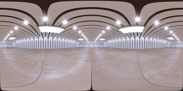 空旷展览空间的360度全景高清图图片下载