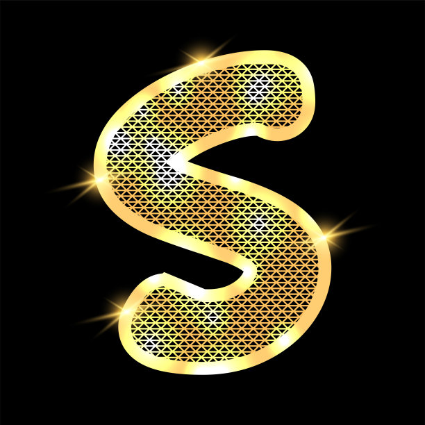 在黑暗的背景上突出的金色字母图片下载