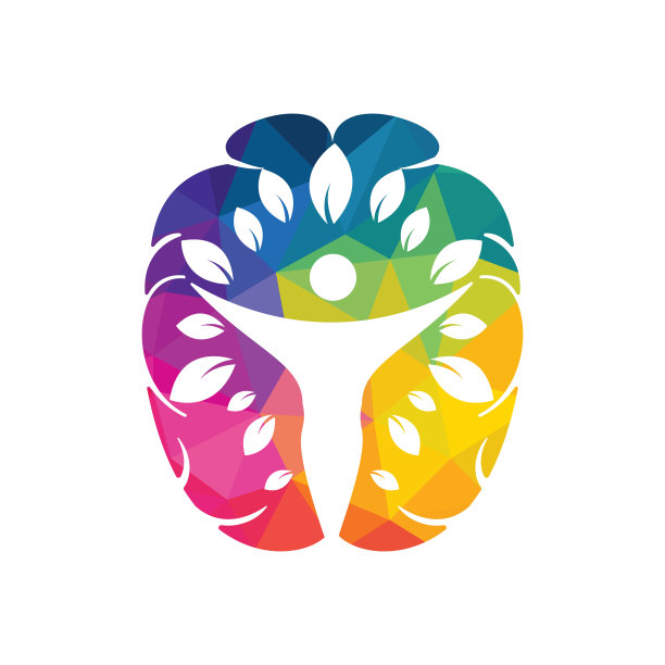 人树和脑矢量标志设计。图片下载