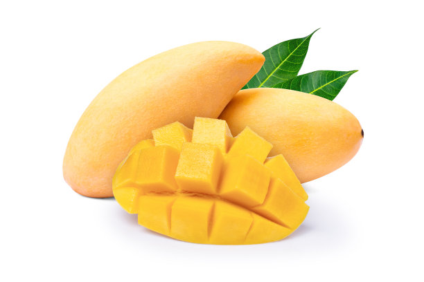 成熟芒果孤立在白色图片下载