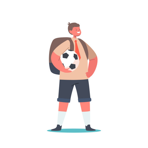 回到学校，教育和学习准备的概念。学生性格与背包和足球图片下载