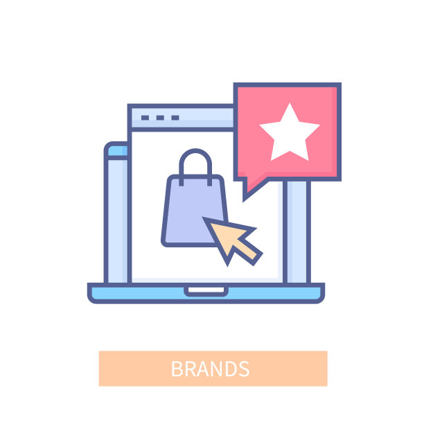 品牌-现代彩色线条设计风格图标图片下载