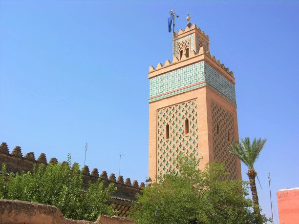 摩洛哥麦地那马拉喀什的Al Kasbah清真寺图片下载