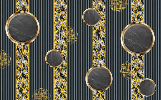 金色装饰黑色大理石纹理抽象壁纸图片下载