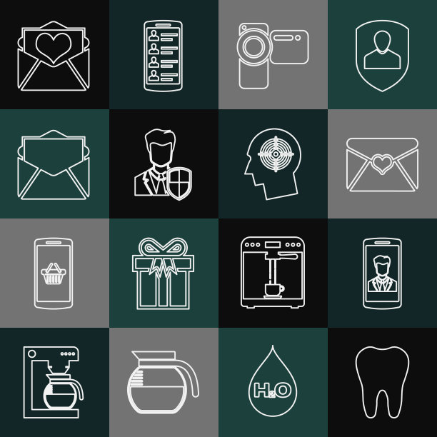 设置线齿智能手机与接触信封图片下载