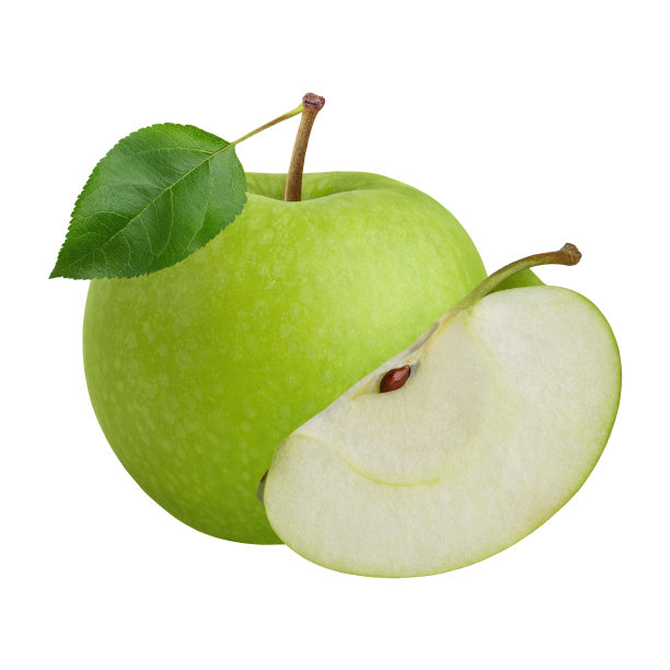 绿苹果孤立在白色背景接近。图片下载