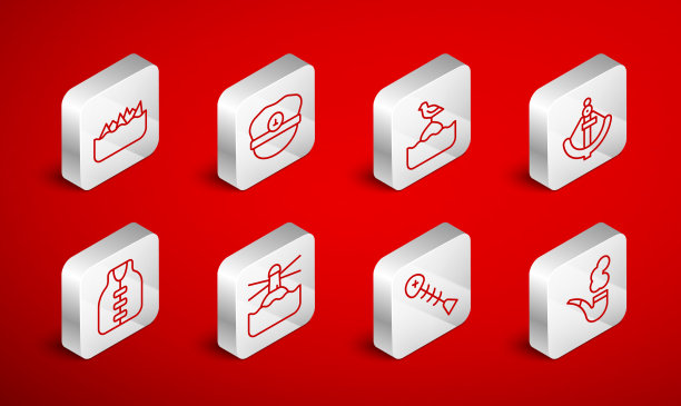 排着线抽烟斗船长帽子海鸥坐着图片下载