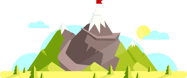 山顶有红旗的漫画图片下载