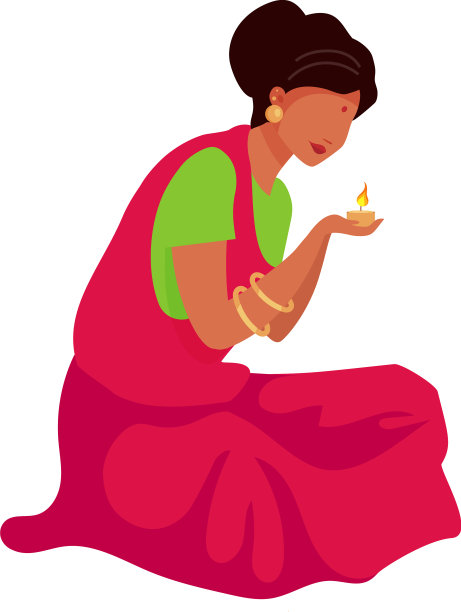 印度女人光蜡烛平颜色无脸图片下载