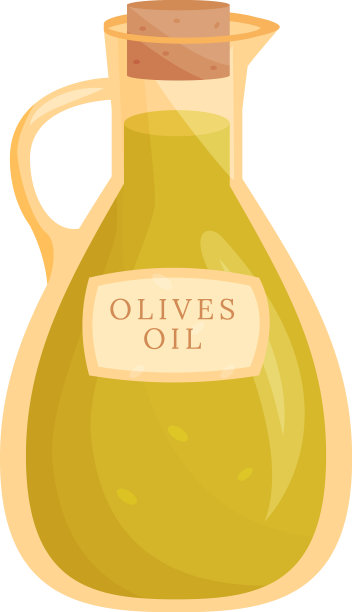 橄榄油在玻璃水罐卡通图片下载