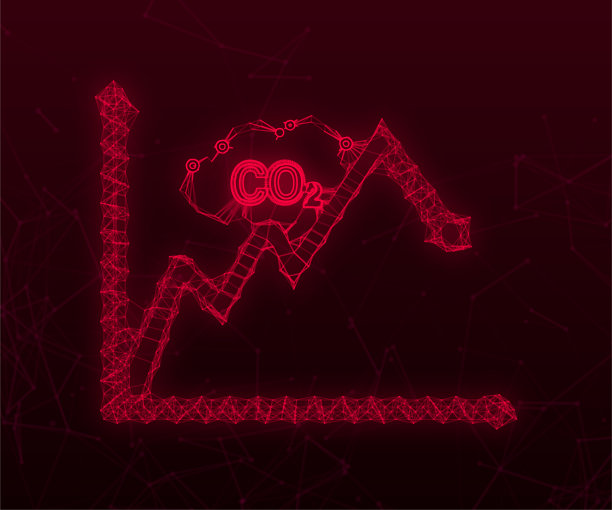 二氧化碳丛标志在平面风格孤立在空的背景上。平面图标在白色的背景。矢量标志说明。图片下载