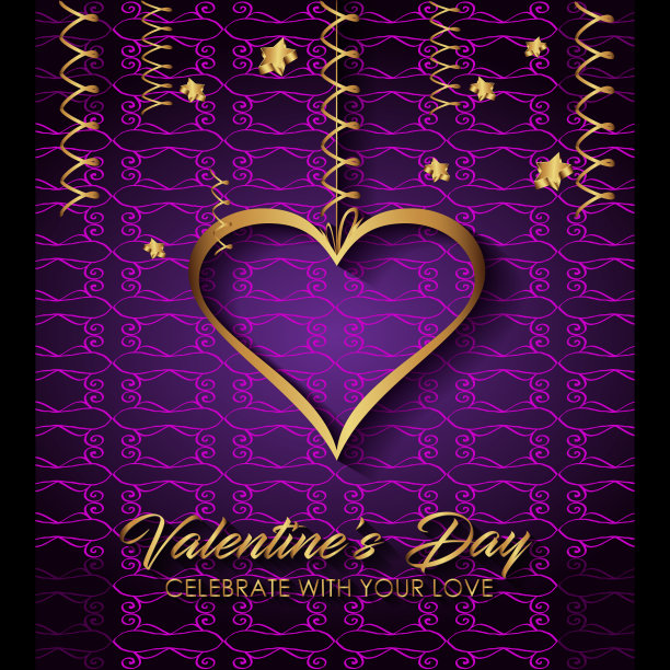 情人节背景晚宴、邀请浪漫信笺、书皮、情侣派对海报。图片下载