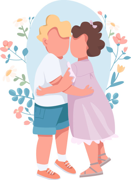 拥抱孩子的平面概念图片下载