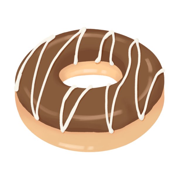 甜甜圈顶部巧克力釉手绘插图设计图片下载