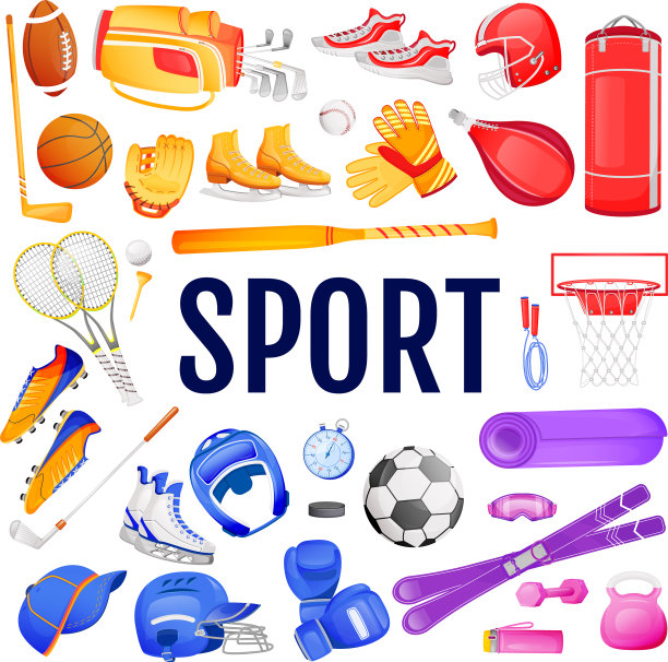 运动平面颜色对象集图片下载