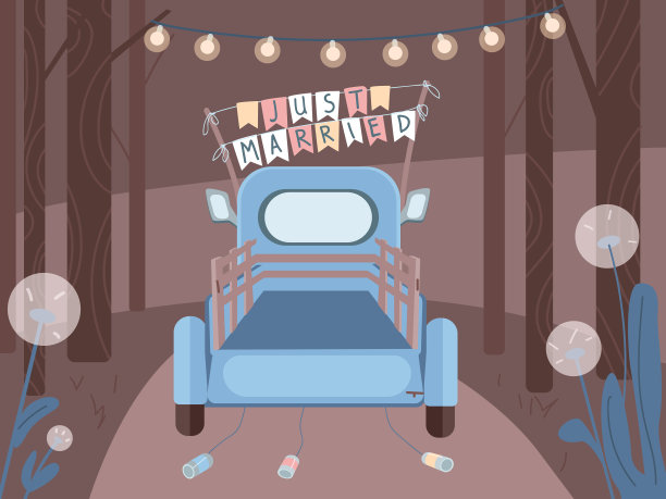 刚结婚的车颜色平淡图片下载