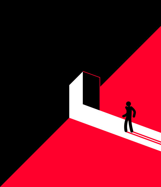 男人站在敞开的大门前向量插画，新的机会概念，进入隔壁，事业发展。图片下载