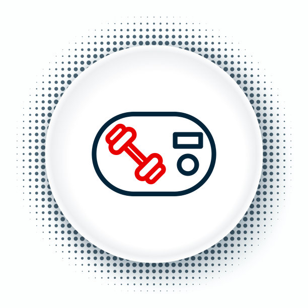 线健身俱乐部健身卡图标孤立在白色图片下载