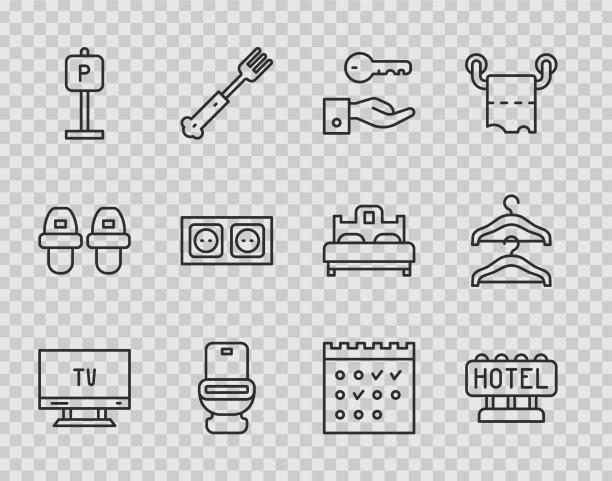 设置线智能电视招牌与文字酒店门图片下载