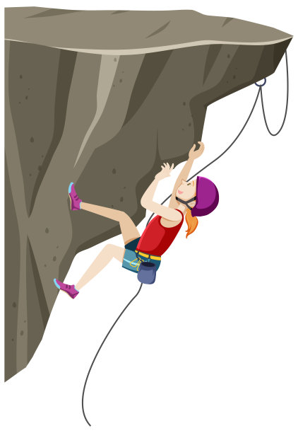 人们在白色背景下户外攀岩图片下载