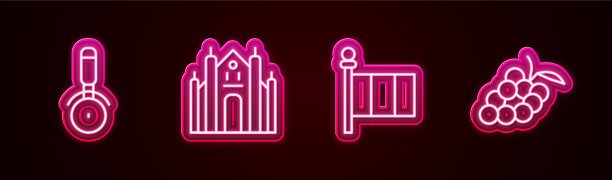 披萨刀集线米兰大教堂意大利国旗图片下载