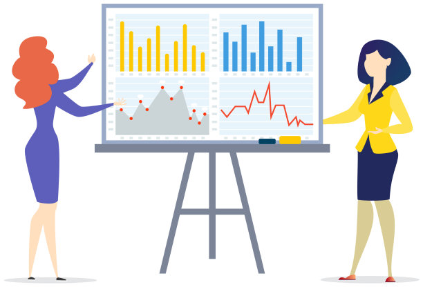 女商人展示了统计数据图片下载
