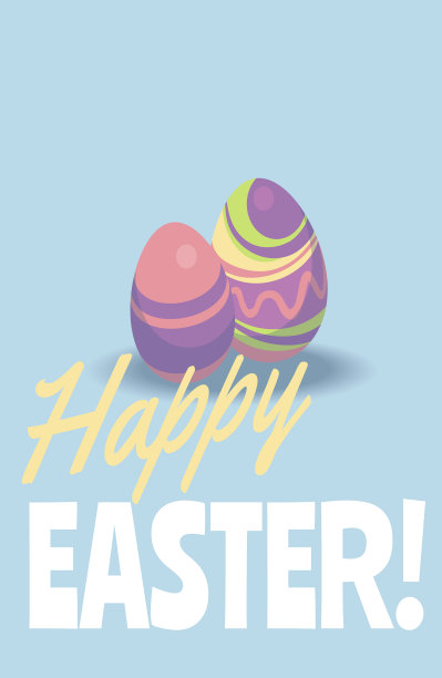 快乐的复活节横幅模板与彩色绘制图片下载