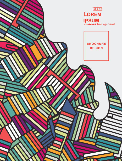 彩色条纹小册子封面图案背景图片下载