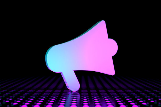 背光霓虹灯彩色扩音器符号图片下载