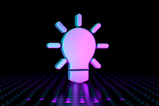 背光霓虹灯彩色灯泡图标图片下载