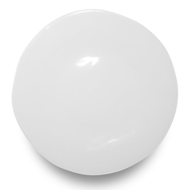 白色圆形陶瓷板孤立在白色背景上。图片下载