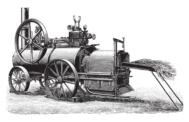 老火车头-复古插图图片下载