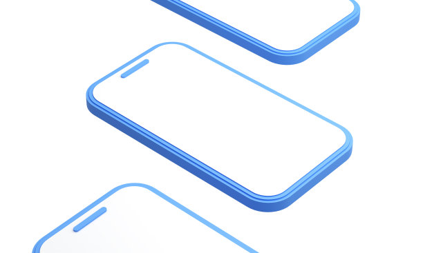 电话与空白屏幕孤立在白色背景图片下载