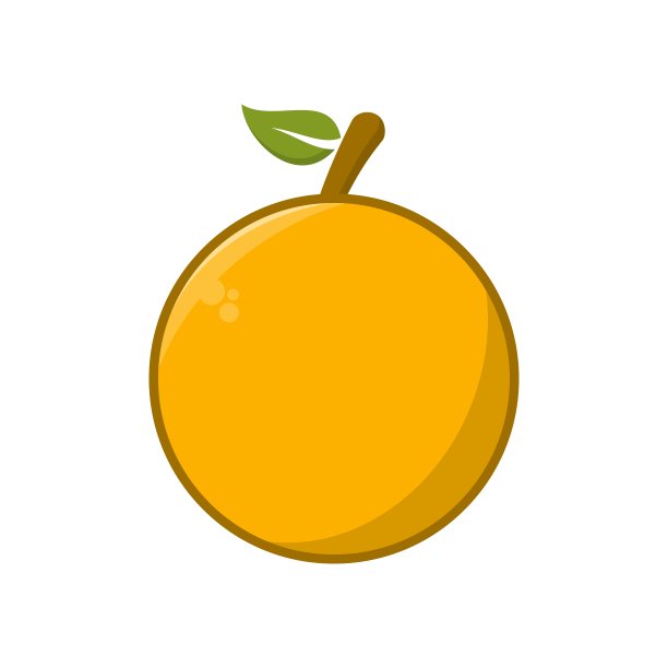 橙色水果图标矢量设计模板图片下载