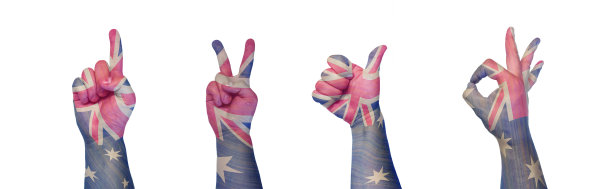 手势是澳大利亚国旗的颜色图片下载