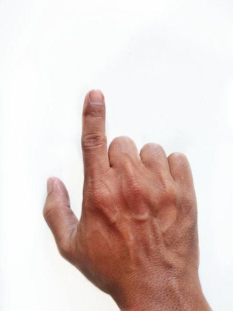 人的手手指箭头向上孤立在白色背景图片下载