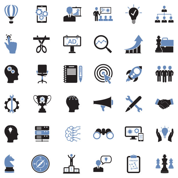 创业图标。双色调平面设计。矢量插图。图片下载