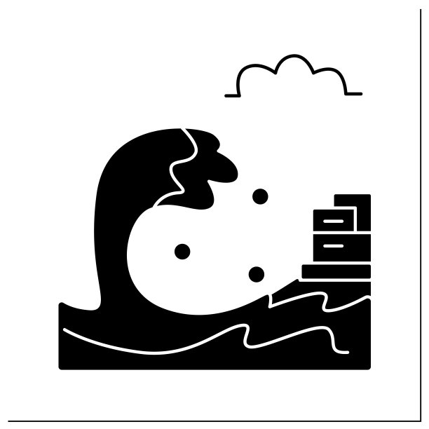 海啸字形图标图片下载