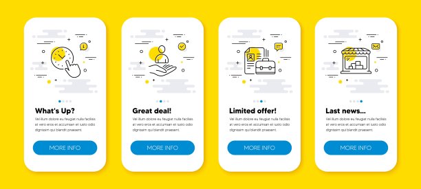 向量集空缺，招聘和时间管理线图标设置。向量图片下载