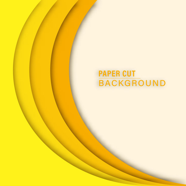 摘要黄色剪纸背景，彩色雕刻艺术图片下载