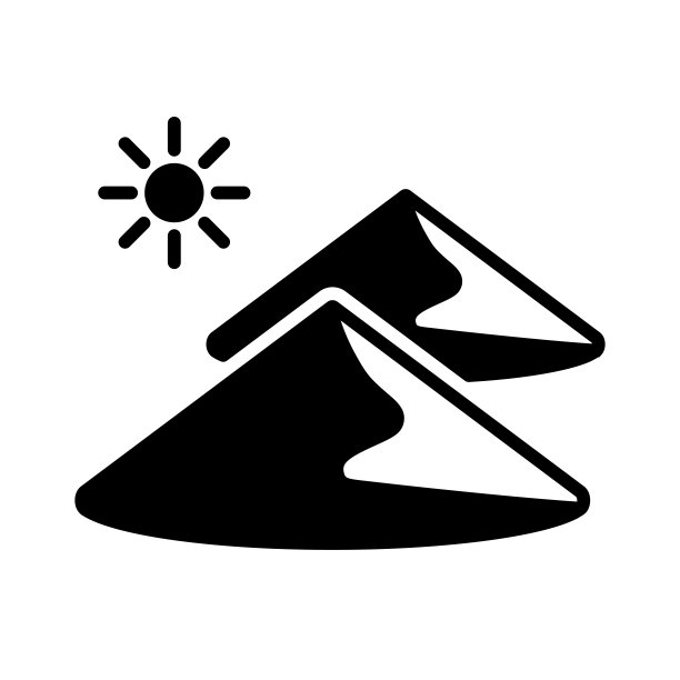 沙丘矢量字形图标。自然标志图片下载