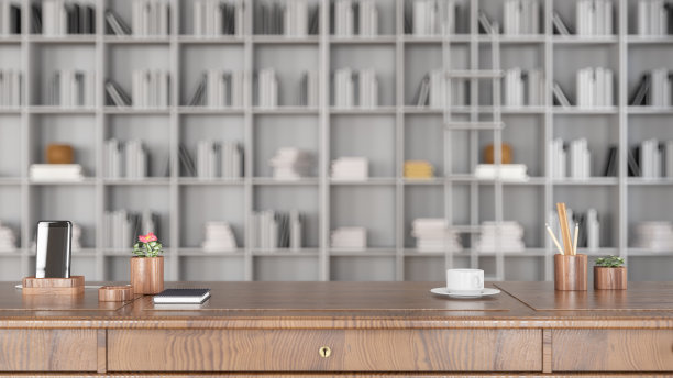 木材空表面和图书馆作为背景图片下载